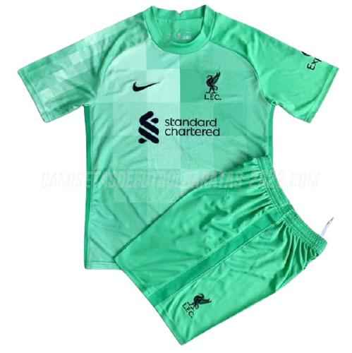 camiseta de la liverpool niños portero verde 2021-22