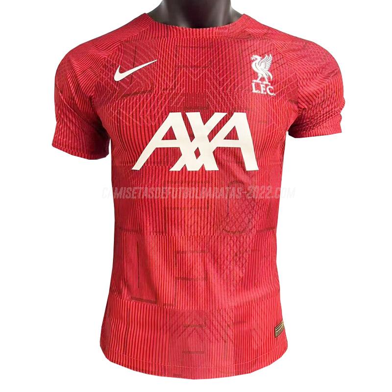camiseta de la liverpool pre-match edición de jugador rojo 2023-24