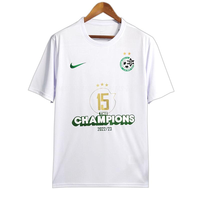 camiseta de la maccabi haifa champions blanco 2023