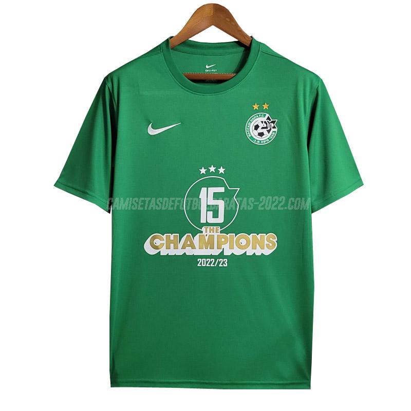 camiseta de la maccabi haifa champions verde 2023