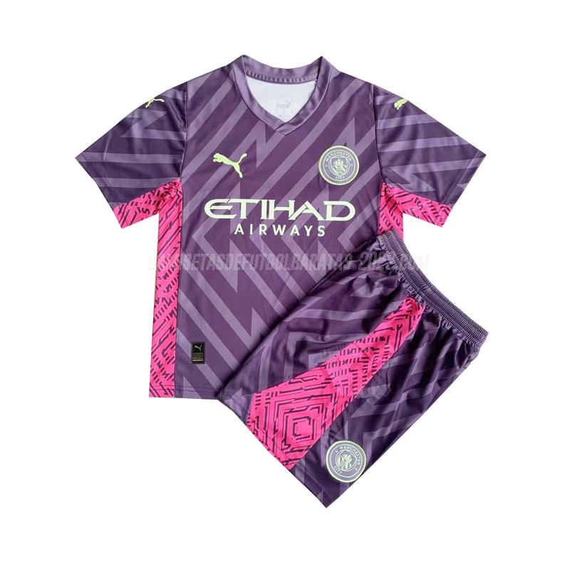 camiseta de la manchester city niños portero púrpura 2023-24