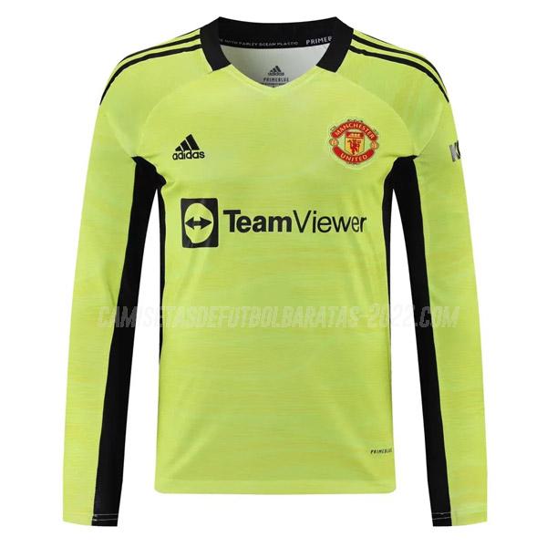 camiseta de la manchester united manga larga portero amarillo 2021-22