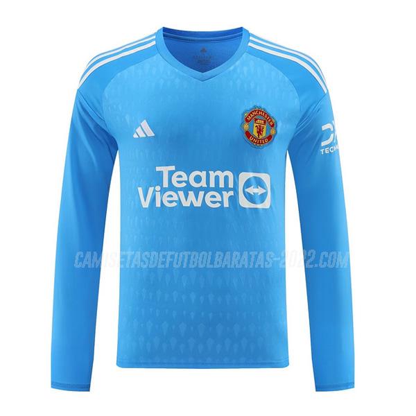 camiseta de la manchester united manga larga portero azul 2023-24