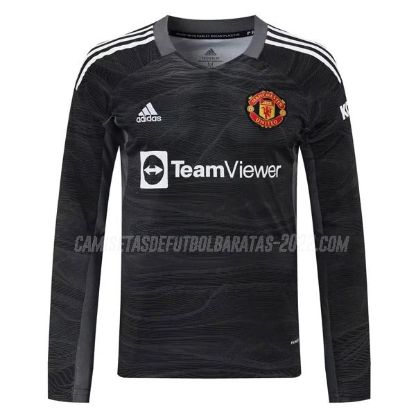 camiseta de la manchester united manga larga portero negro 2021-22