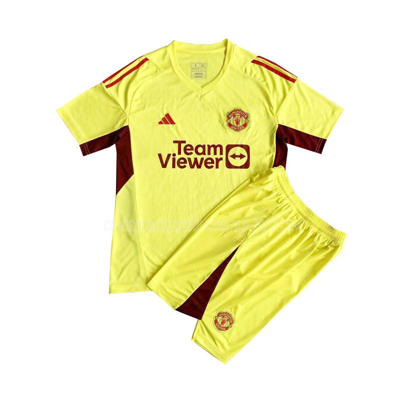 camiseta de la manchester united niños portero amarillo 2023-24
