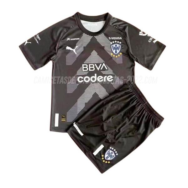 camiseta de la monterrey niños portero negro 2022-23