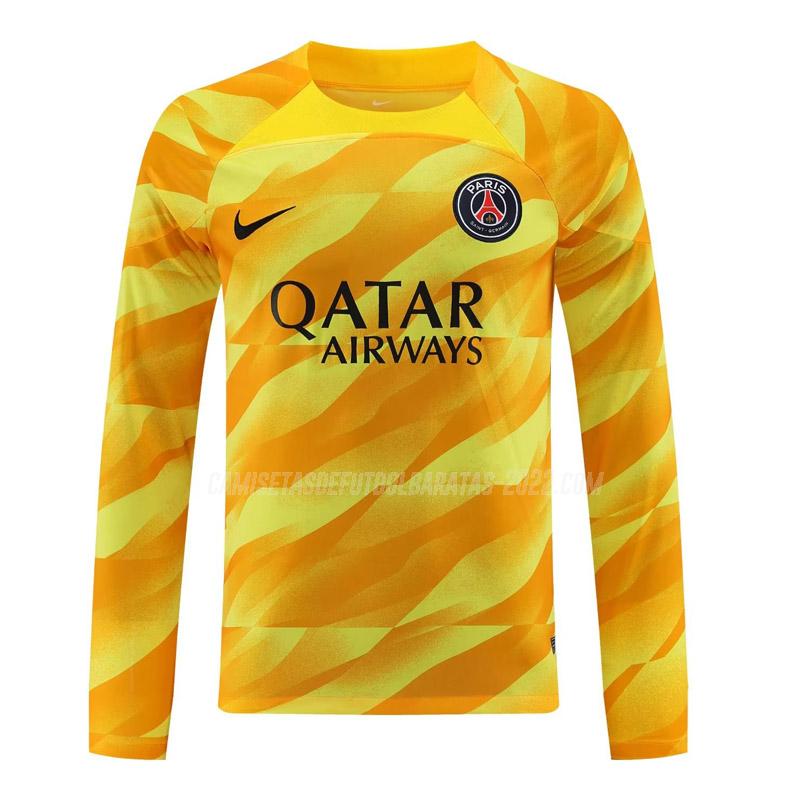 camiseta de la paris saint-germain manga larga portero amarillo 2023-24