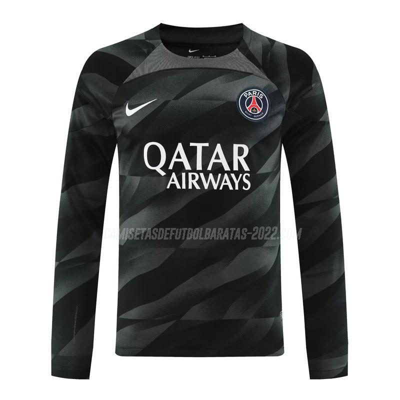 camiseta de la paris saint-germain manga larga portero negro 2023-24
