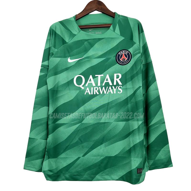 camiseta de la paris saint-germain manga larga portero verde 2023-24