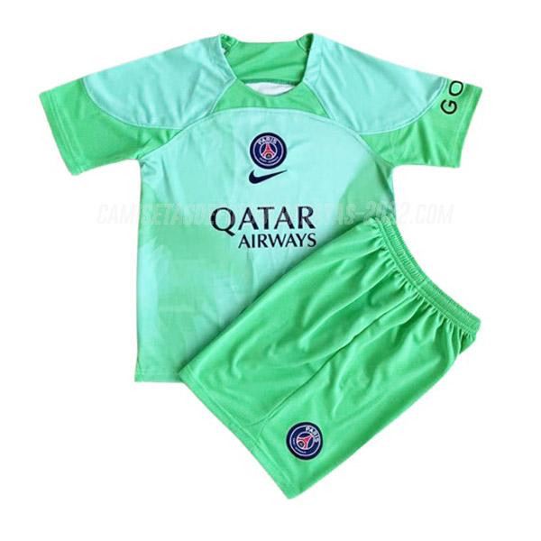 camiseta de la paris saint-germain niños portero verde 2022-23