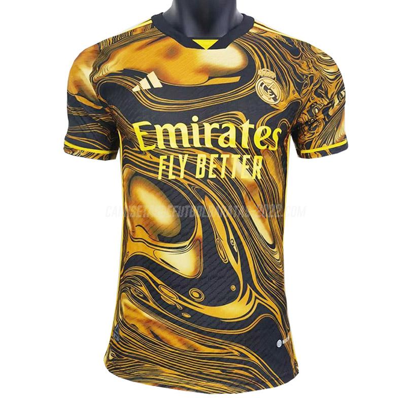 camiseta de la real madrid edición de jugador especial oro 2023-24