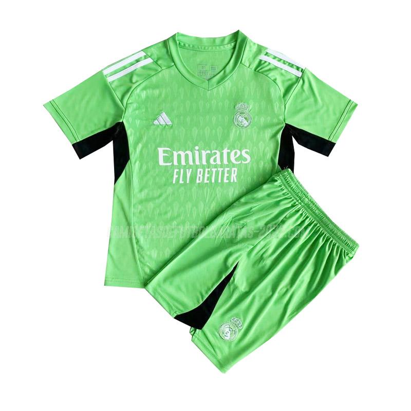 camiseta de la real madrid niños portero verde 2023-24