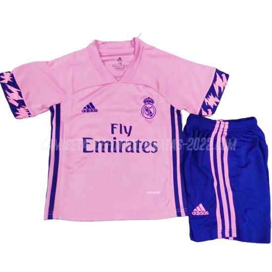 camiseta de la real madrid niños rosado 2020-2021