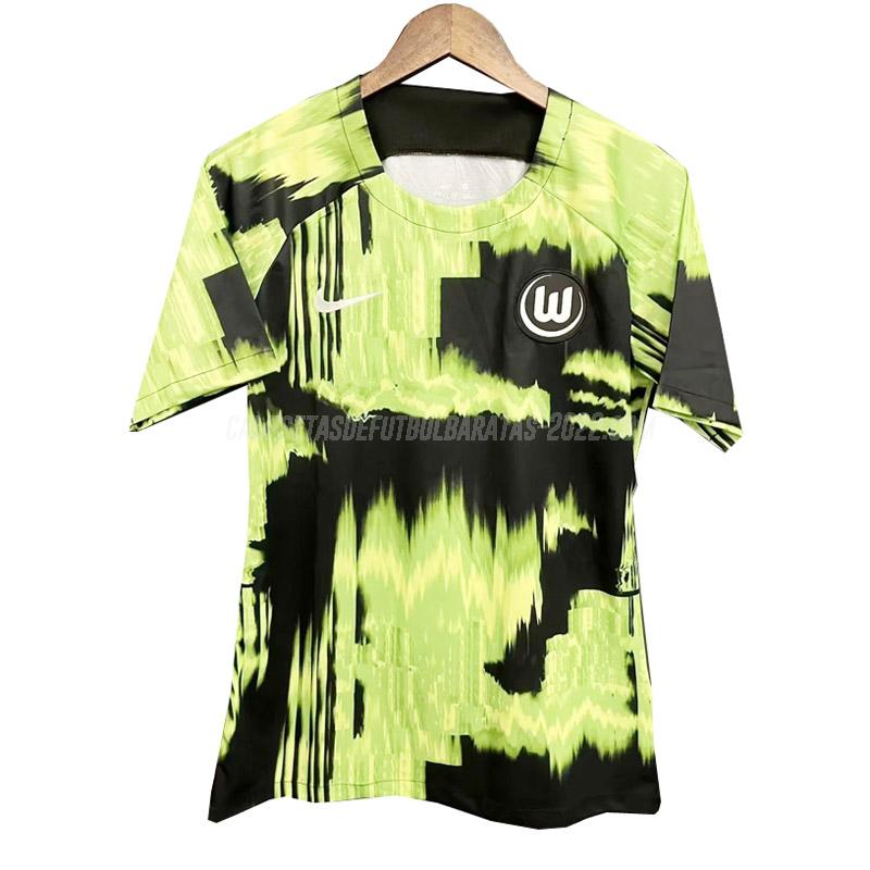 camiseta de la wolfsburg verde negro 2023-24
