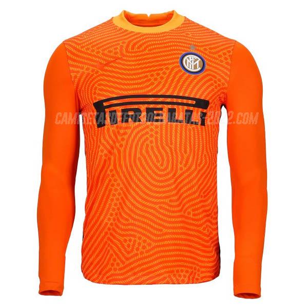 camiseta inter milan manga larga portero naranja 2020-21
