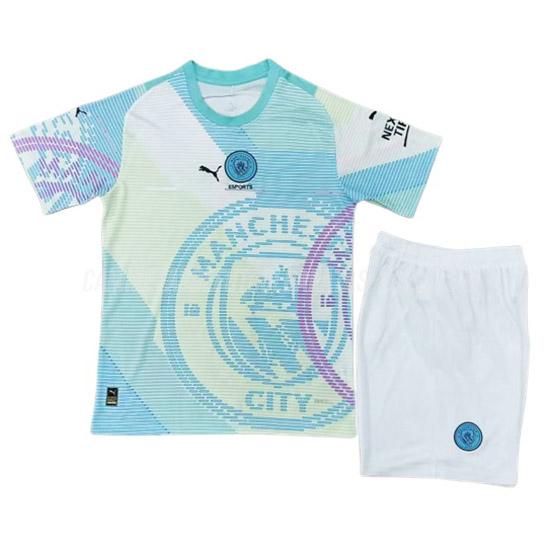camiseta manchester city niños azul 2023