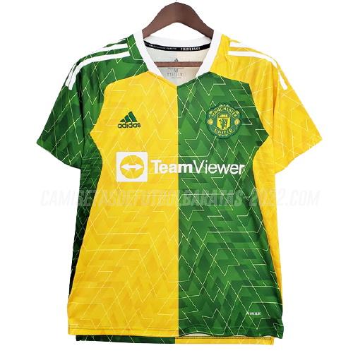 camiseta manchester united edición especial amarillo verde 2021-22
