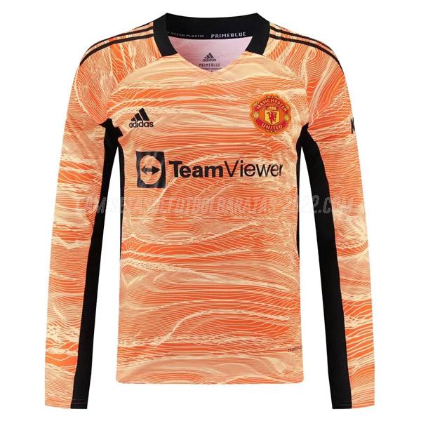 camiseta manchester united manga larga portero naranja 2021-22