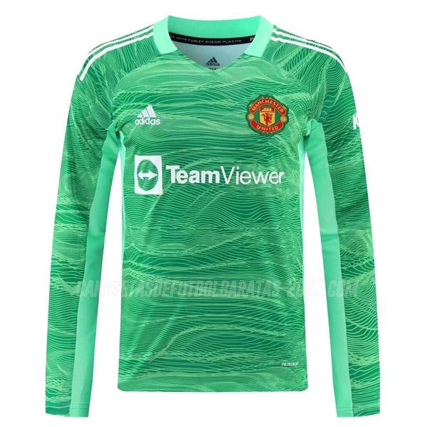camiseta manchester united manga larga portero verde 2021-22
