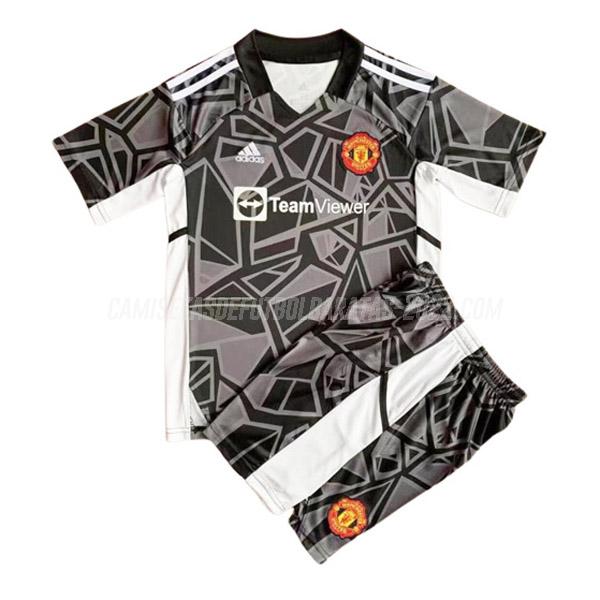 camiseta manchester united niños portero negro 2022-23