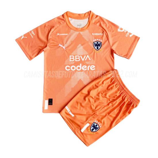 camiseta monterrey niños portero naranja 2022-23