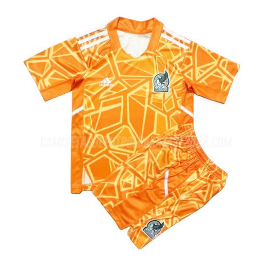 camiseta méxico niños copa mundial naranja 2022