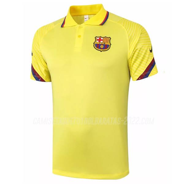 camiseta polo barcelona amarillo 2020-21