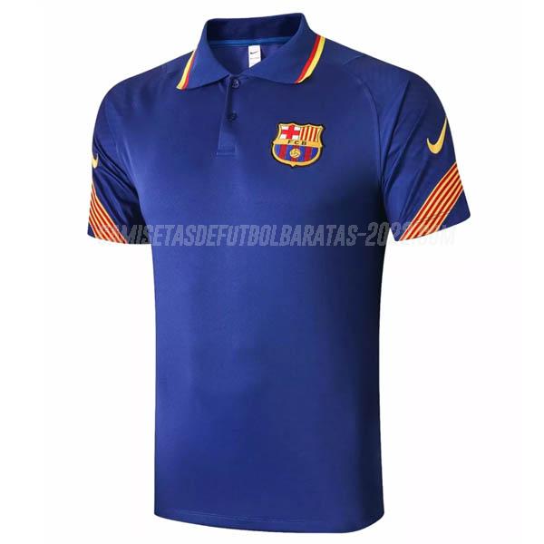 camiseta polo barcelona azul 2020-21