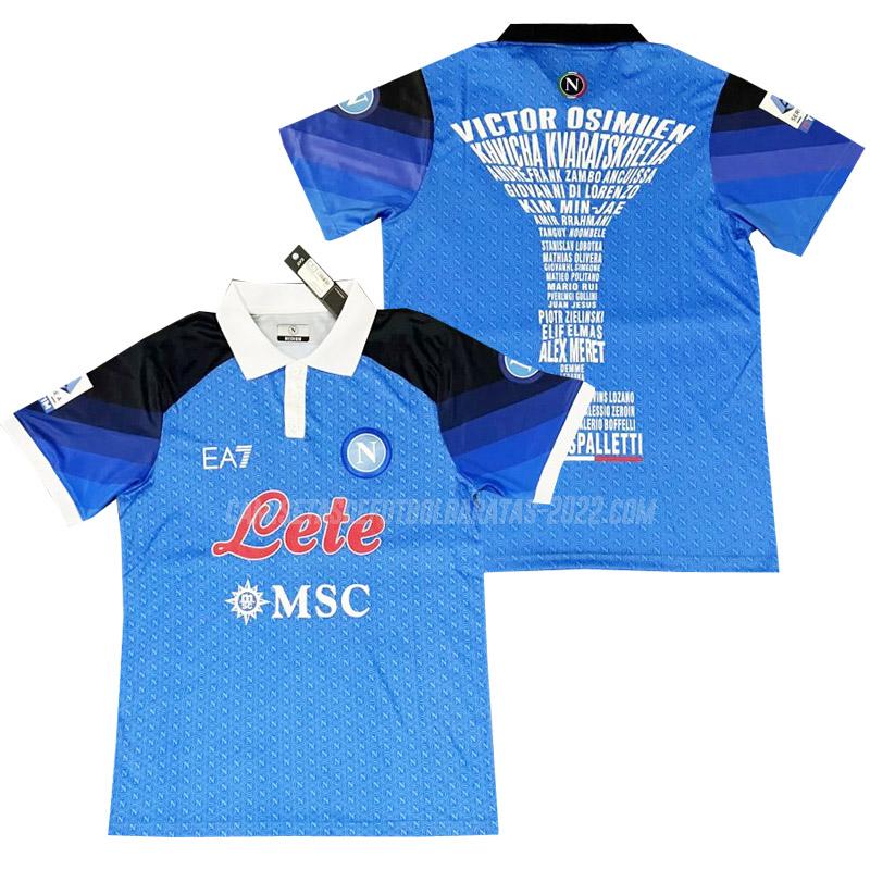 camiseta polo de la napoli campioni azul 2023-24