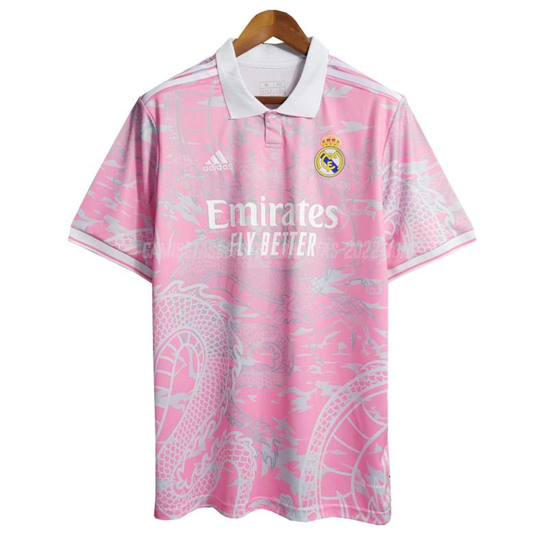 camiseta polo de la real madrid rosa 2023-24
