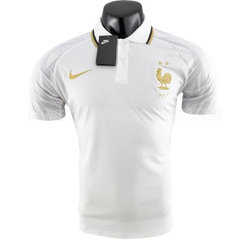 camiseta polo francia blanco 2022
