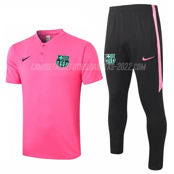 camiseta polo y pantalones barcelona rosado 2020