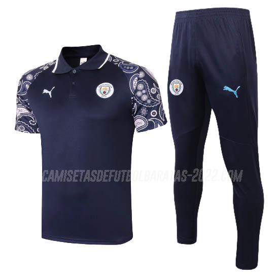 camiseta polo y pantalones manchester city azul marino 2020-21
