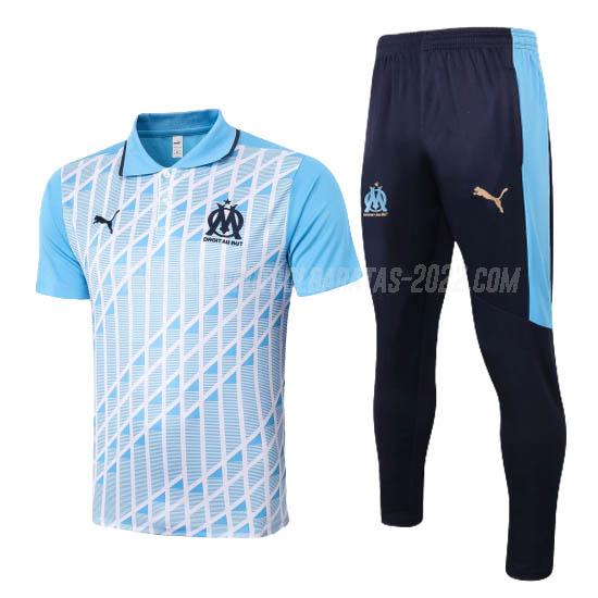 camiseta polo y pantalones marseille azul 2020-21
