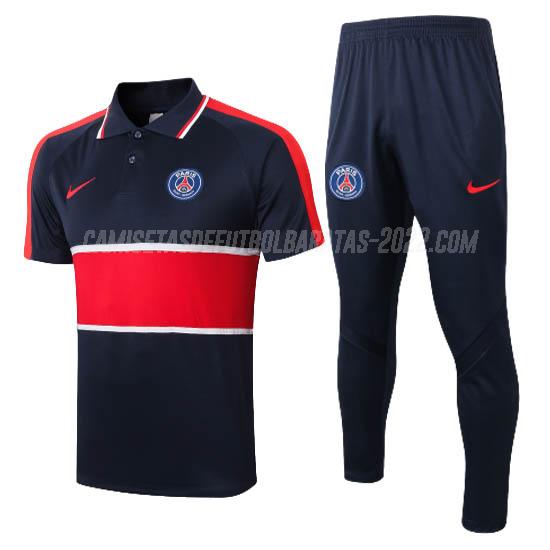 camiseta polo y pantalones paris saint-germain azul marino 2020-21