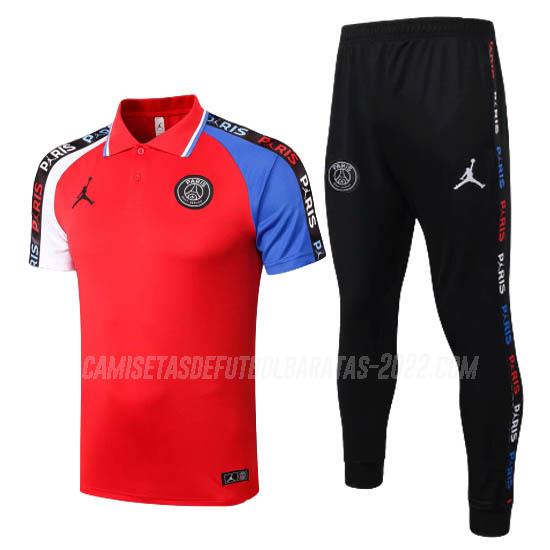 camiseta polo y pantalones paris saint-germain rojo 2020-21