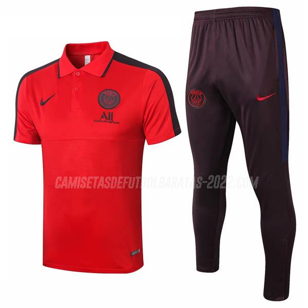 camiseta polo y pantalones paris saint-germain rojo 2020