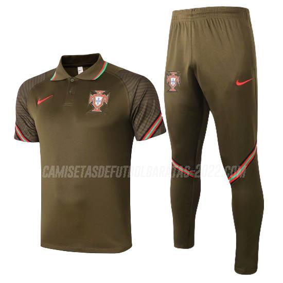 camiseta polo y pantalones portugal marrón 2020-21