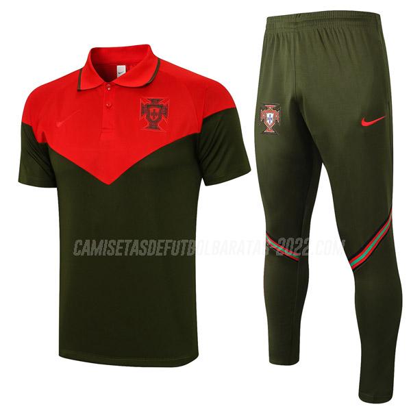 camiseta polo y pantalones portugal rojo verde 2021-22