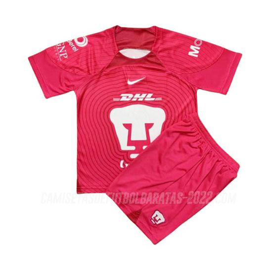 camiseta pumas unam niños portero rosa 2022-23