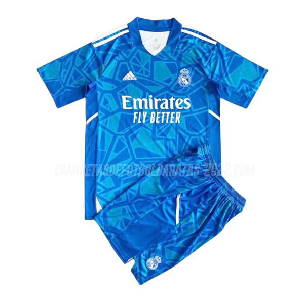 camiseta real madrid niños portero azul 2022-23