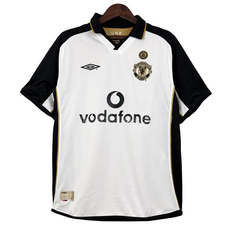camiseta retro de la 2ª equipación manchester united 100 aniversario 2001-2002