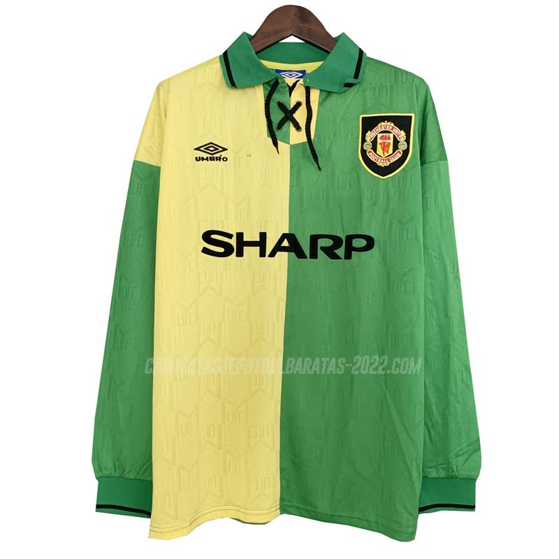 camiseta retro de la 2ª equipación manchester united manga larga 1992-94