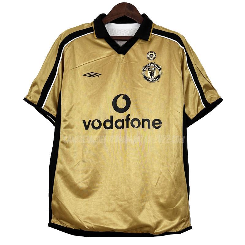 camiseta retro de la 3ª equipación manchester united 100 aniversario 2001-2002