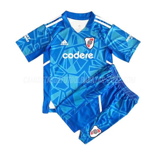camiseta river plate niños portero azul 2022-23