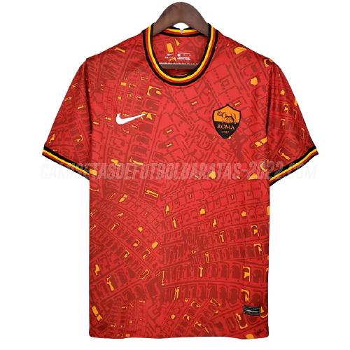 camiseta roma pre-match rojo 2021