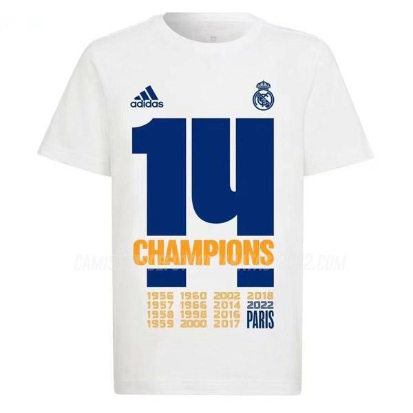 camisetas real madrid 14 campeón blanco 2022