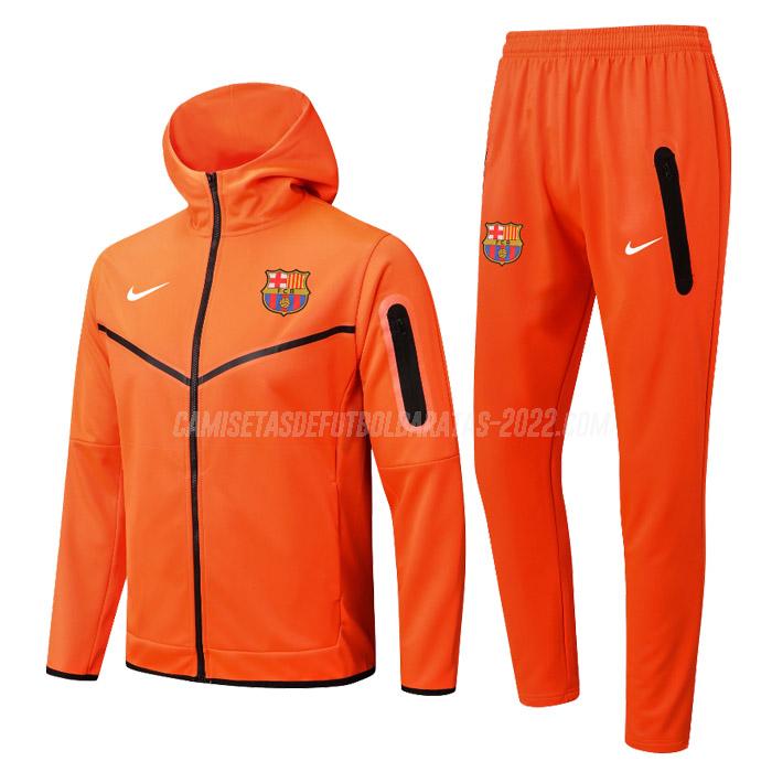 chaqueta con capucha barcelona 22125a1 naranja 2022-23