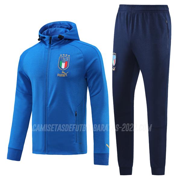 chaqueta con capucha italia azul 22813a 2022-23