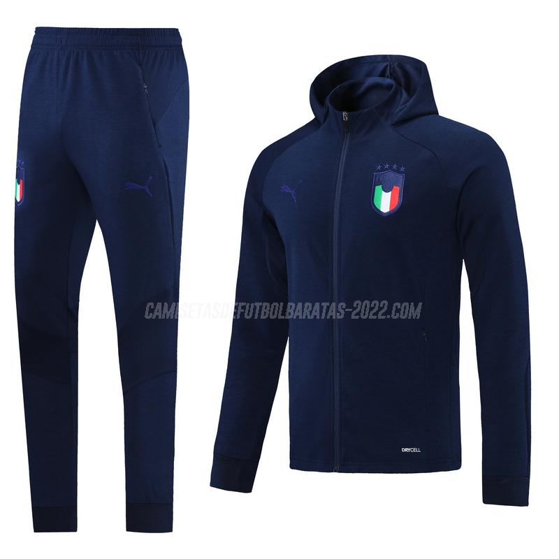 chaqueta con capucha italia azul marino 2021-22